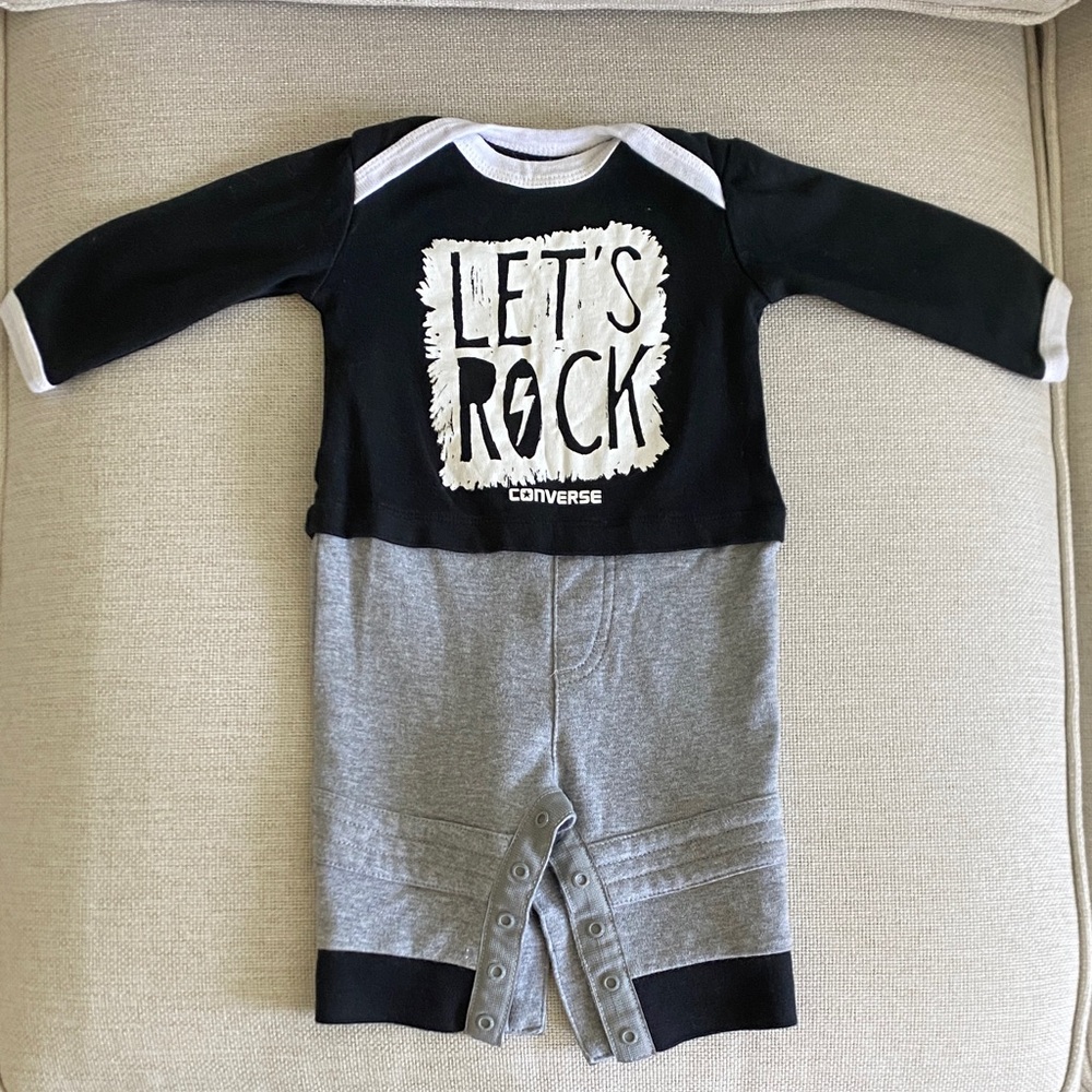Converse Let’s Rock Infant One Piece Outfit - Unisex Size 3-6 Months